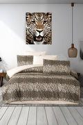 Çift Kişilik Begenal Ranforce Light Leopar Nevresim Takımı
