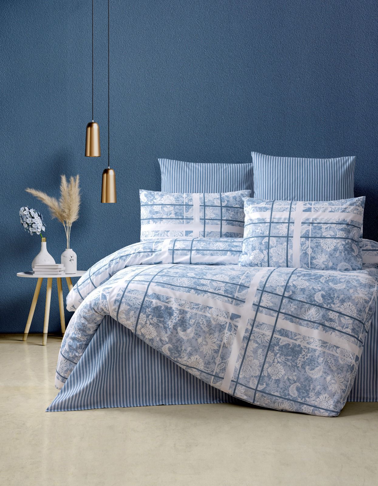 Tek Kişilik Begenal Ranforce Light Sofia Mavi Nevresim Takımı