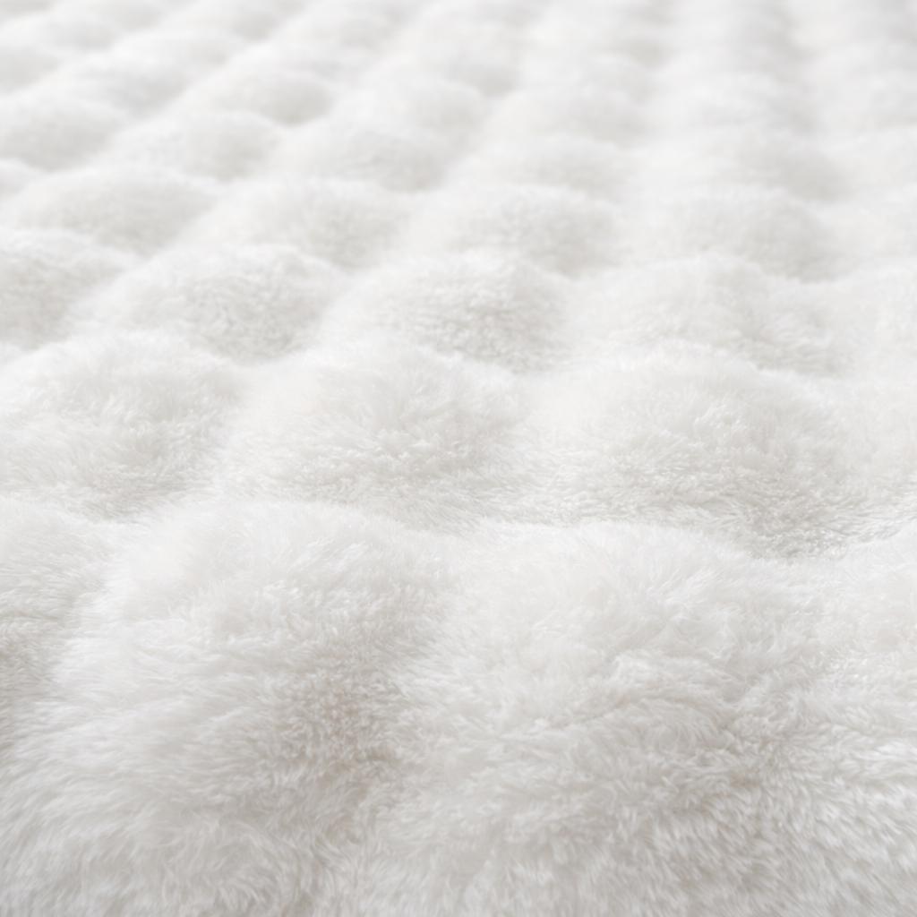 Çift Kişilik Merinos Harmony Vizon Battaniye Beyaz