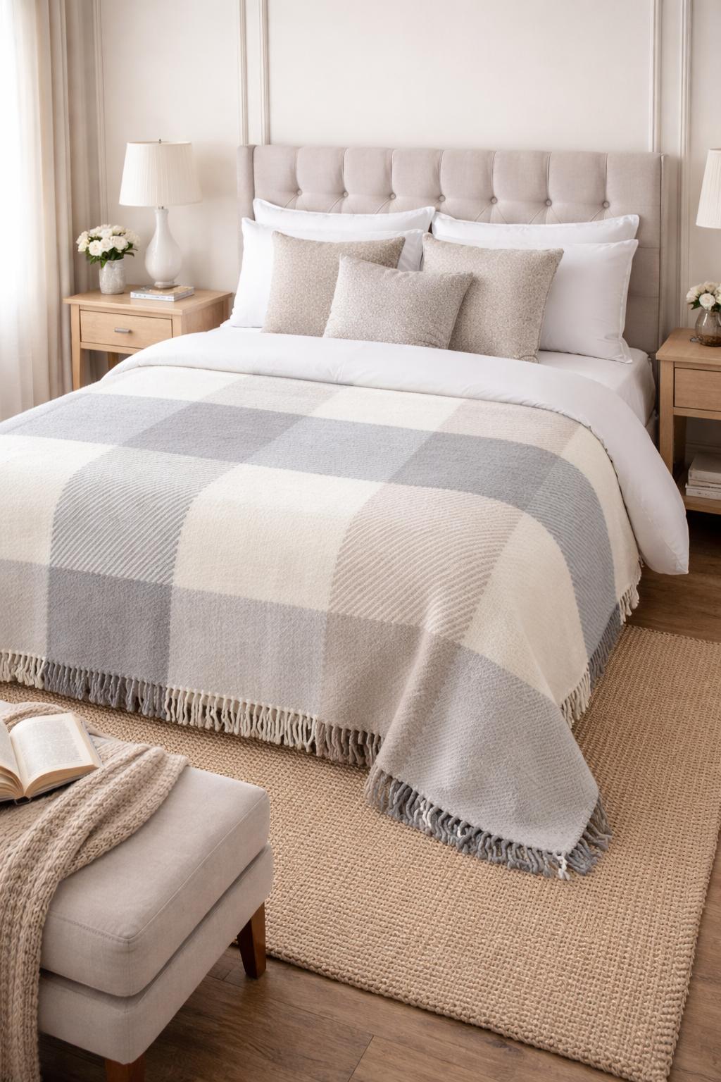 Çift Kişilik Merinos Pamuklu Battaniye Layka