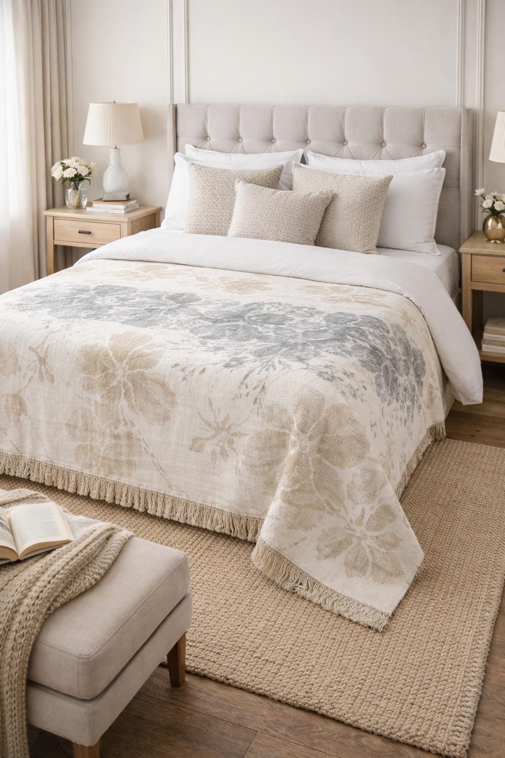 Çift Kişilik Merinos Pamuklu Battaniye Houx