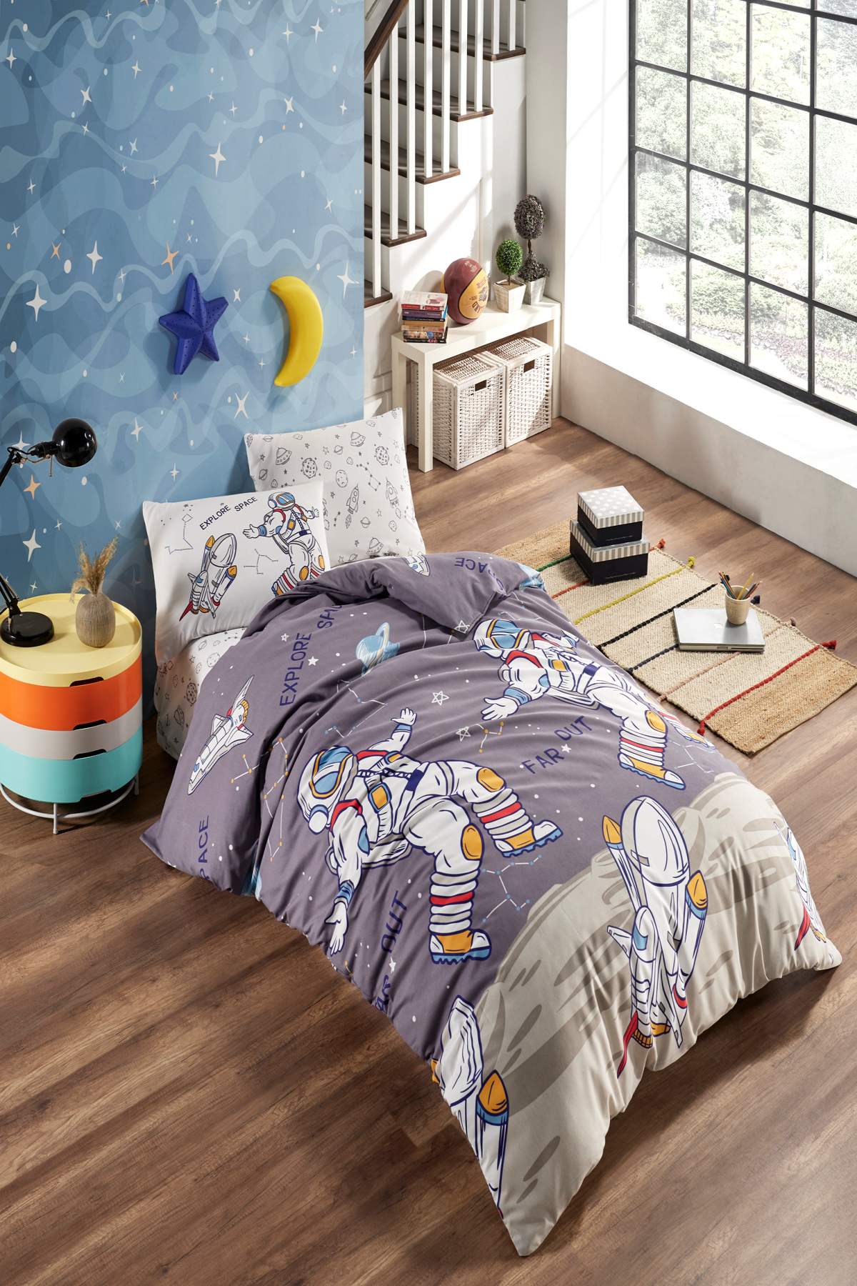 Tek Kişilik New Home Ranforce Life Silikonlu Uyku Seti Astronot