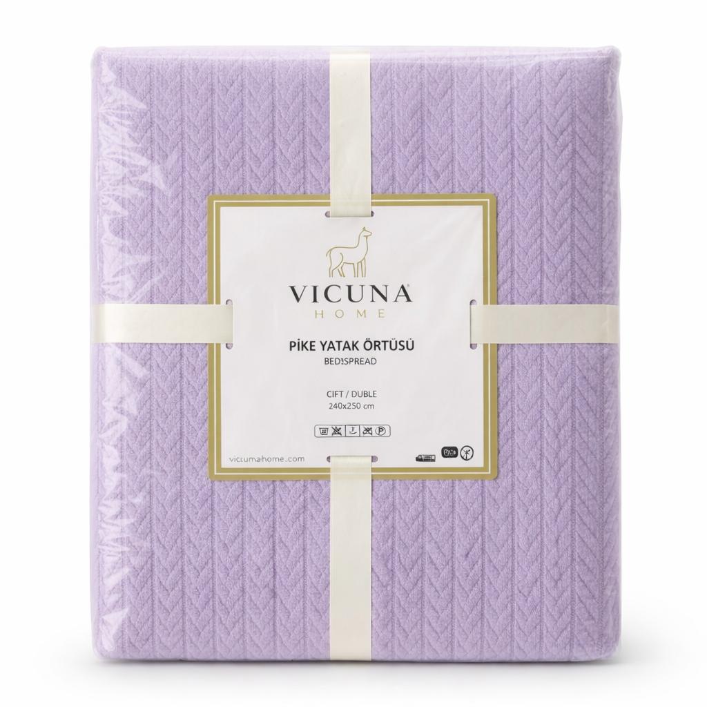 Çift Kişilik Vicuna Home Pike Yatak Örtüsü Lila