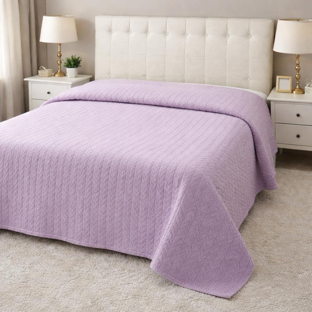 Çift Kişilik Vicuna Home Pike Yatak Örtüsü Lila