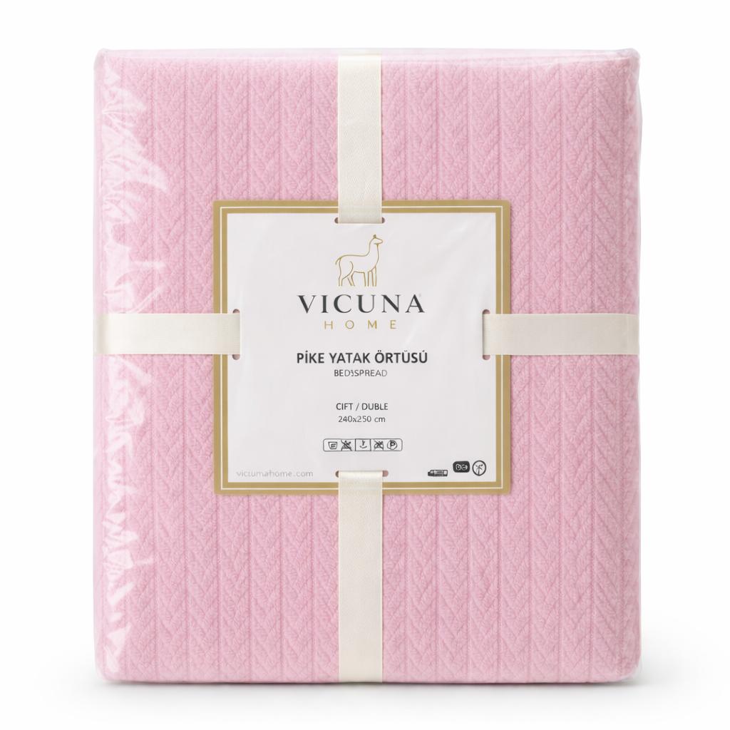 Çift Kişilik Vicuna Home Pike Yatak Örtüsü Pembe