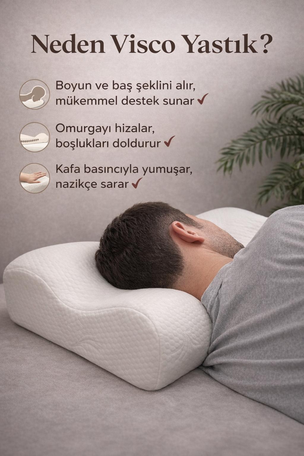 Visco Ortopedik Boyun Destekli Yastık